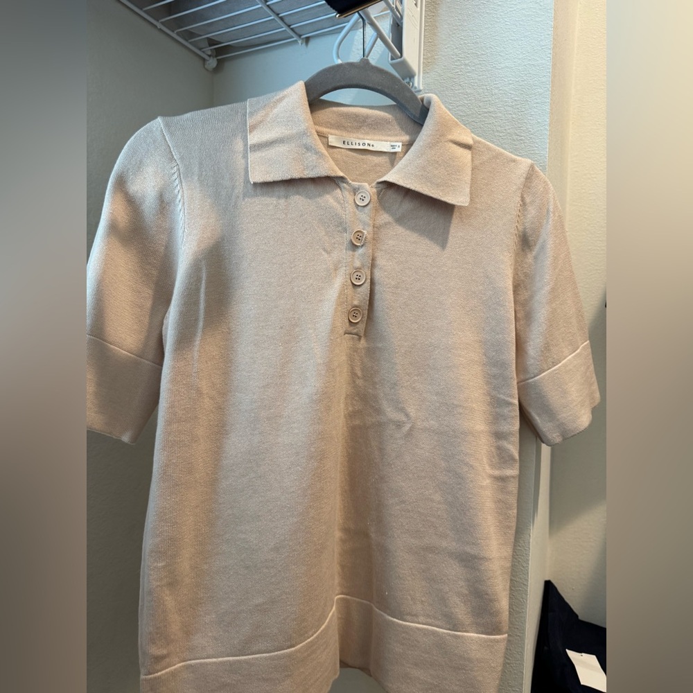 Ellison Tan Button-Up Sweater